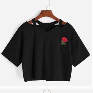 Cute embroidered crop top!